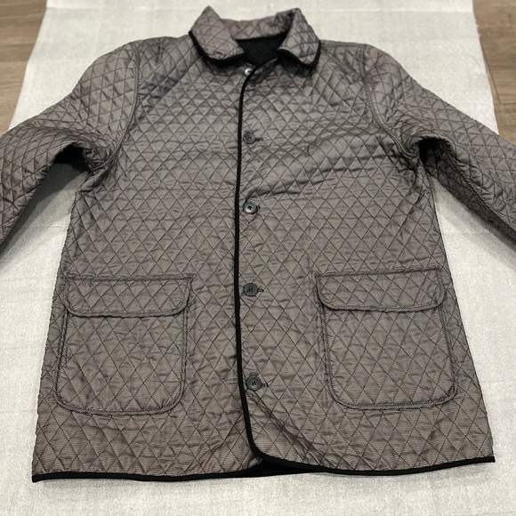[9/10]Fenelli Signature Quilted Black Gray Reversible Light Jacket - Picture 6 of 7